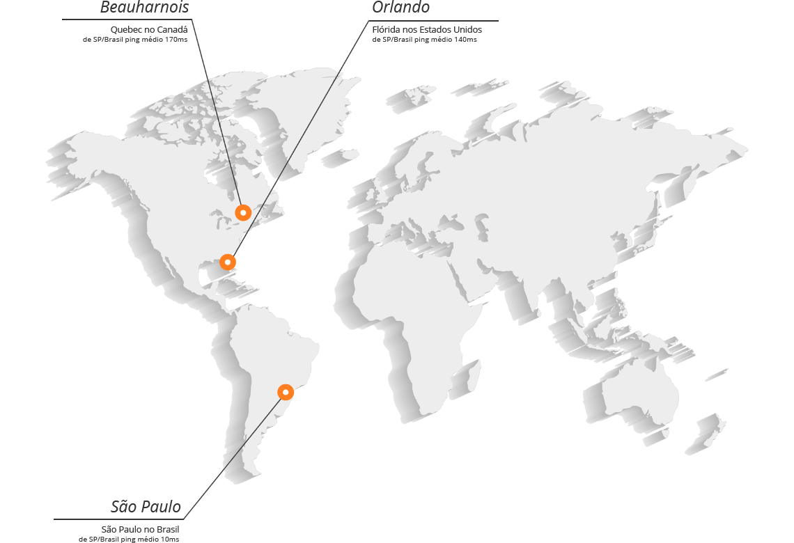 Localização dos nossos Datacenters