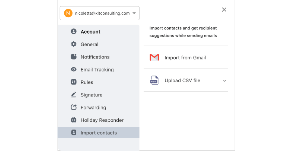 Ttitan Mail Importe Emails e Contatos