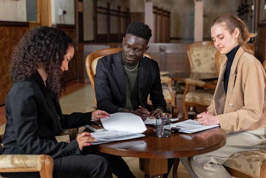 Reunião de revisão de metas com a equipe.