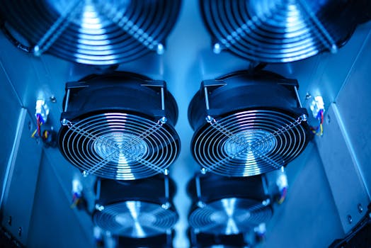 Data center ecológico com tecnologias de gestão de energia eficiente.