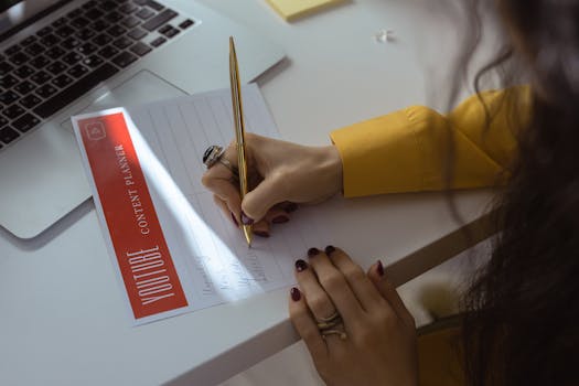 Planejamento estratégico para produção de conteúdo.