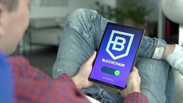 Imagem ilustrativa de uma rede de blockchain digital.